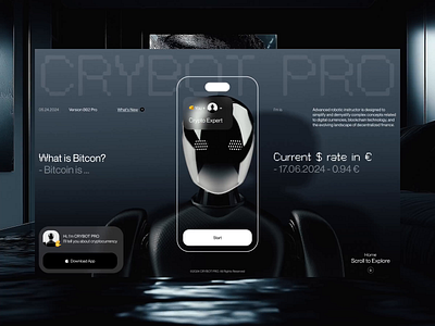 CRYBOT PRO / Robot Collection Vol.01 3d animation app app store crypto design identity interface layout logo minimal motion robot spline trading typography ui ux webdesign website