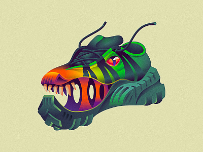 Jurassic Sneakers character design dino dinosaurs gradient icon illustration illustrator logo mark simple symbol