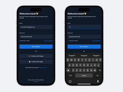 Login (Mobile) Page android dark mode design ios login page made with figma mobile sign up ui ux