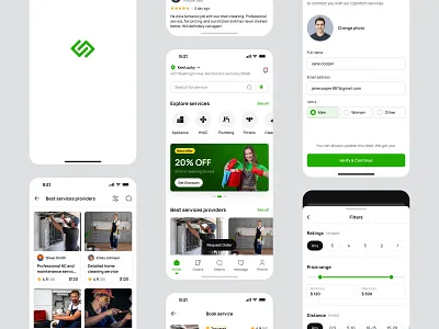 ServEase | Service Mobile App UI app app design app ui booking booking app branding case study chat app creative design figma design mobile mobile app online service service booking ui ui design ux ux design
