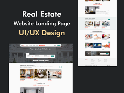 Real Estate Website Landing page UI property website real estate ui real estate website real estate website landing page uiux