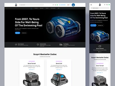 Poolrobot Shop - eCommerce Website 2024 ecommerce ecommerce website graphic design interface minimal mobile app mobile responsive typogaphy uxdesign website ui website ux