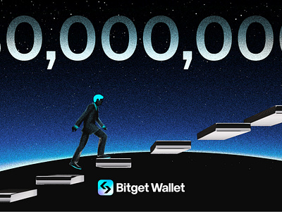 Cover illustration about Bitget Wallet cover exchange growing high illustration increasing numbers planet stairs wallet