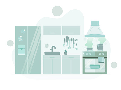 Kitchen illustration bill bill illustration gas gas bill illustartion kitchen kitchen illustration