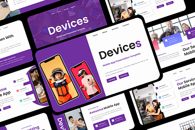 Devices - Mobile App Presentation branding design graphic design mobile mockup mockup powerpoint presentation template ui uiux
