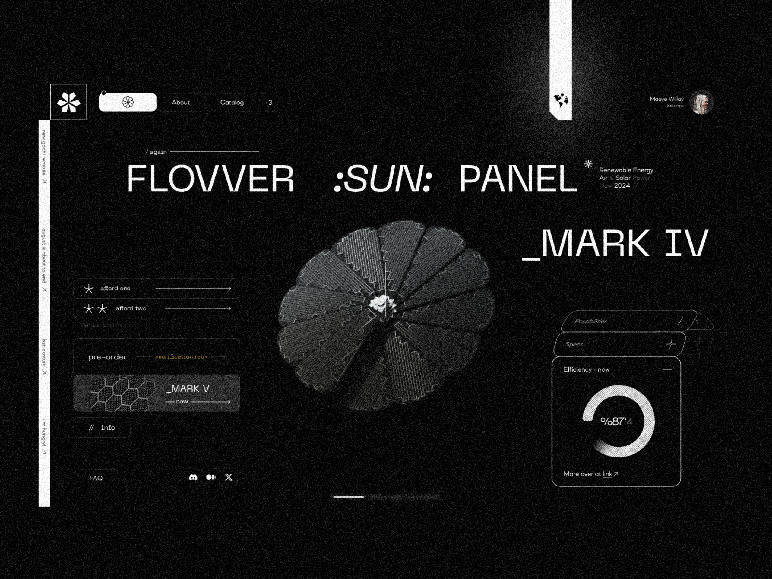 green energy e-commerce \ sun 2024 alternative energy black white clean eco ecommerce green energy landing page modern monochrome renewable energy saas solar power sun ui ux webdesign website design