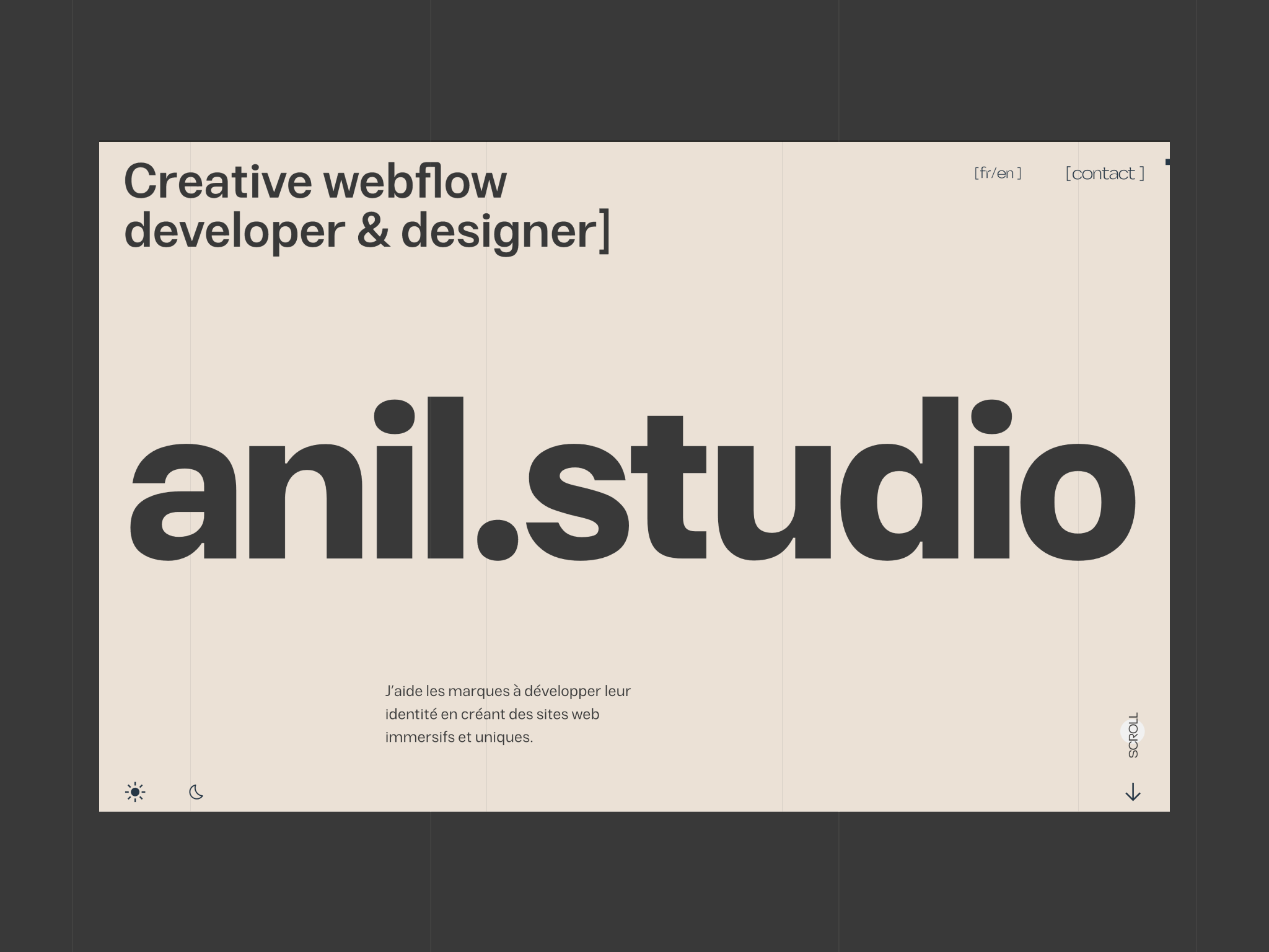 anil.studio dark development france gsap light portfolio ui webdesign