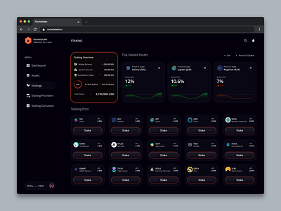 Staking Dashboard Design defi design ui ux web3