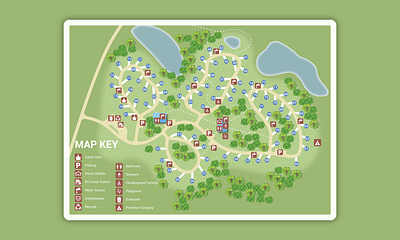 Modern RV Campground map illustration campground campground map camping illustration map design modern rv camp rv rv camp rv map rv map design rv resort vector map