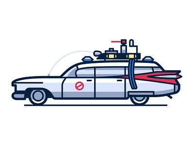 Cool Cars 2. Ecto-1 car cars design ghostbusters graphic design icon illustration logo vector