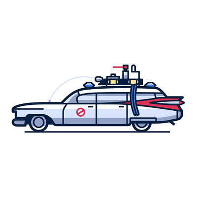 Cool Cars 2. Ecto-1 car cars design ghostbusters graphic design icon illustration logo vector