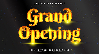 Grand Opening 3d editable text style Template expensive