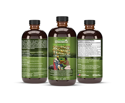 Liquid Supplement Label Design unique branding