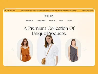 Welra - Ecommerce Website ecommerce fashion lifestyle luxe shopify shopping ui ecommerce uidesign uiux women
