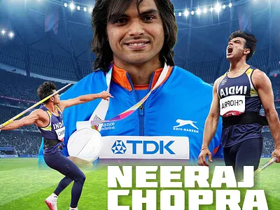 Neeraj Chopra poster design graphic design