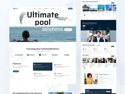 Pool Landing Page Design designshowcase ui