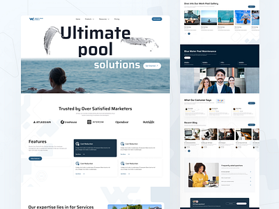 Pool Landing Page Design designshowcase ui