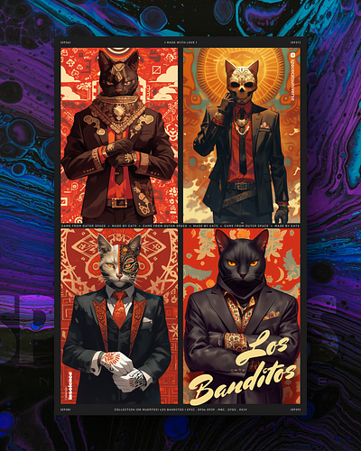 Los Banditos ai branding cat daliy design illustration poster print