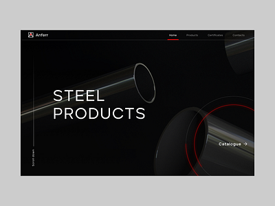 Website Design for Anferr aventa dark futuristic hero steel ui ux web design website website design