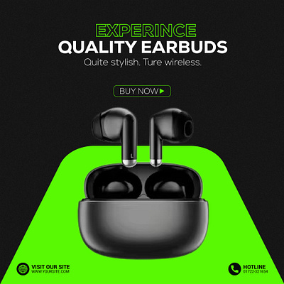 Earbuds Banner Design banner design earbuds earbuds banner design graphic design