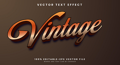 Vintage 3d editable text style Template distressed