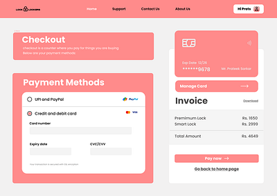 Credit Payment Checkout Page checkoutpage design figma simple ui ux