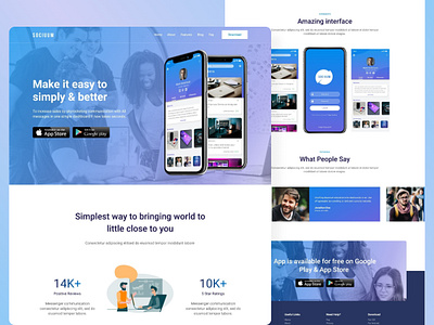 Sociuum Landing Page android ios landing page mobile app ui ux web design