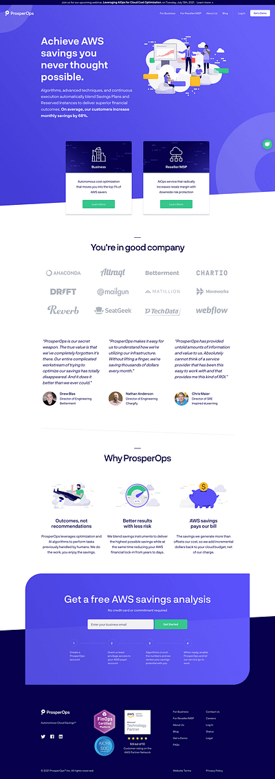 ProsperOps Web Design graphic design logo motion graphics ui web