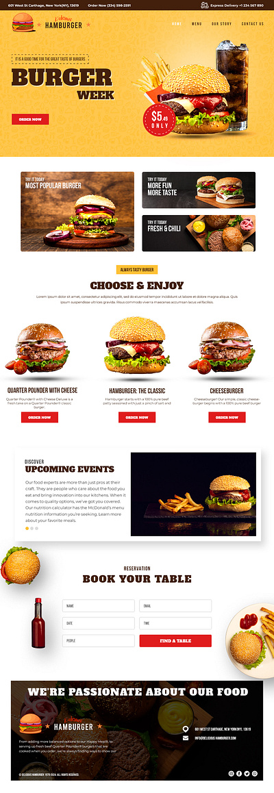 Delicious Hamburger Web Design 3d animation branding graphic design motion graphics ui