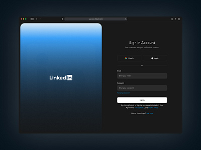 LinkedIn Sign up & Sign In - Redesign animation branding clean dark ui fresh graphic design inspiration linkedin login logo new product design register sign in sign up ui ui ux user interface ux website