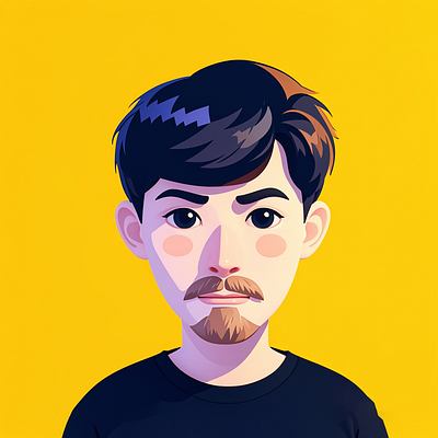 Self-portrait graphic design icon illustration