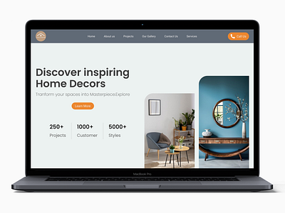 Decor Landing Page app design architect classic clean concept decor design home interior landing page ui modern office property real estate room shop user interface web website ui website ui ux