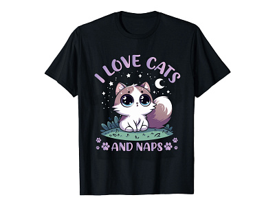 cat t-shirt design animation best t shirt branding cat cat t shirt design cute design design designer graphic design illustration logo love lovely motion graphics pet t shirt typography