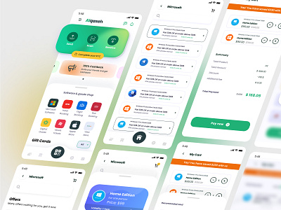 Al-Qaseh Finance App Store Screens 2024 arabic ui bank app e commerce app finance app fintech app green ui mobile app mobile ui neelpari online store ui paytm phonepay saloni