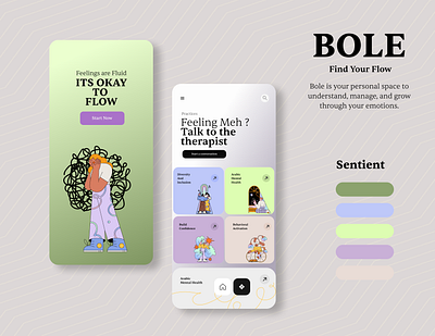 Bole - Mental Health care App app design figma figma design ui ui design uiux ux design