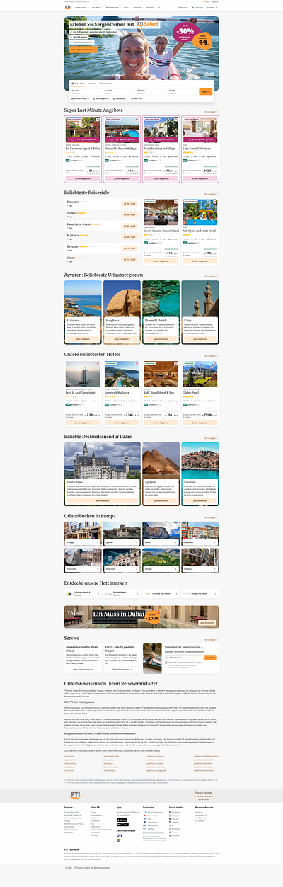 FTI Homepage Redesign branding design desktop fti fti group homepage landingpage travel ui