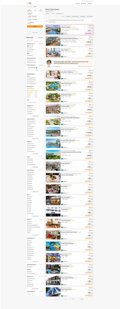 FTI Group Comparison-Page Redesign branding comparison design ecommerce fti fti goup travel ui