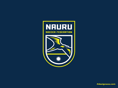 Logo and Crest for Nauru Soccer Federation. badgelogo branding crest design footballcrest frigate bird graphic design illustration logo mascot nauru sports sportsbadge