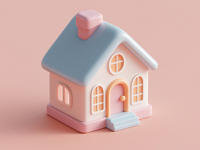 3D House Pastel Style | 3D Model House 3d 3d cartoon 3d house 3d model 3dhouse animation branding cartoon house design fiverr gerdoo graphic design house illustration illustration logo mascot model motion graphics ui vector