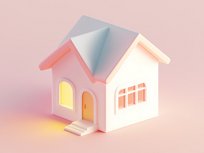 3D Pastel House Design| Soft Pastel Colors House in 3D style 3d 3d art 3d image 3d modeling 3d rendering cute cute style design dribbble artist gerdoo graphic design home house illustration isometric model pastel pastel colors pink soft style