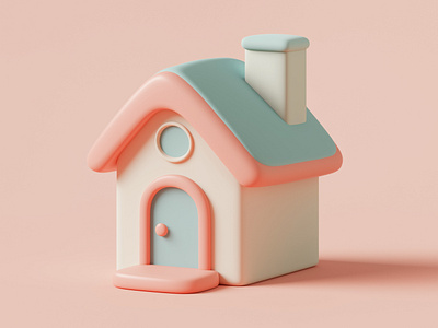 Pastel color cartoon house | 3D cartoon house 3d 3d art 3d designer 3d house branding cartoon house cute house design etsy fiverr gerdoo graphic design house illustration illustration logo pastel colored cartoon house pastel colors pastel house vector vector art