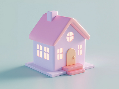 Dreamy 3D House Design | Pastel 3D House Design 3d 3d art 3d artist 3d design 3d home 3d house 3d modeling 3d rendering cute cute style dribbble artist gerdoo graphic design home house modeling soft style