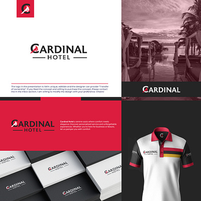 Cardinal Hotel logo design brand guideline brand identity design brand style guide branding branding kit cardinal cardinal logo hospitality hospitality logo hotel hotel logo logo logo design logo usage guideline minimal logo minimalist logo modern logo motel logo resort logo style guide