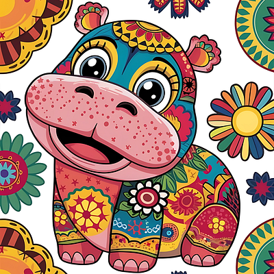 Hippi Hippo Cute ai app branding design graphic design illustration