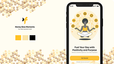 Daily Inspiration App🐝 brand dailyinspiration design designcommunity gamification logo task ui userinterface