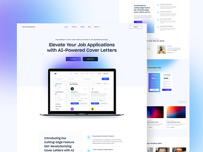 AI Job Application Website Landing Page animation appdesign cleandesign dashboarddesign designinspiration designsystem ecommerce interactiondesign minimaldesign mobileapp prototyping responsivedesign ui uidesign userexperience userinterface ux uxdesign webdesign wireframe