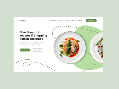 Landing page appdesign foodies greens herosection landingpage ui ux webdesign webdeveloper