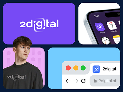 Logo design and brand identity for a digital agency - 2digital 2 agency app brand brand design brand identity branding circle design digital flat graphic design icon illustration logo logo design logotype redesgin symbol two