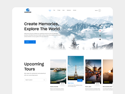 Horizons Travel Landing Page Design designsystem