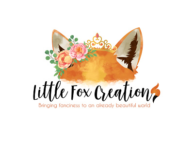 little fox creation watercolor feminine logo branding feminine logo graphic design handdrawn logo logo paint logo watercolor logo